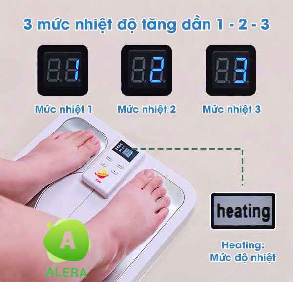 3 mức độ nhiệt khác nhanh kích thích quá trình mát xa xung điện, tác động hiệu quả tới các huyệt đạo ở bàn chân